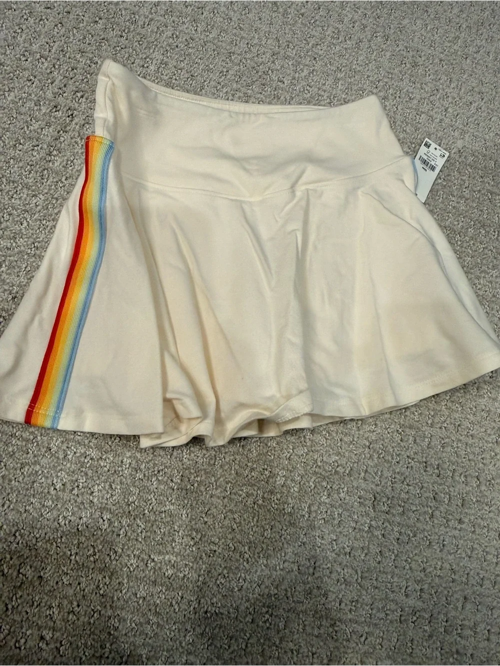 Old Navy Cream Skort with Rainbow Side Stripe